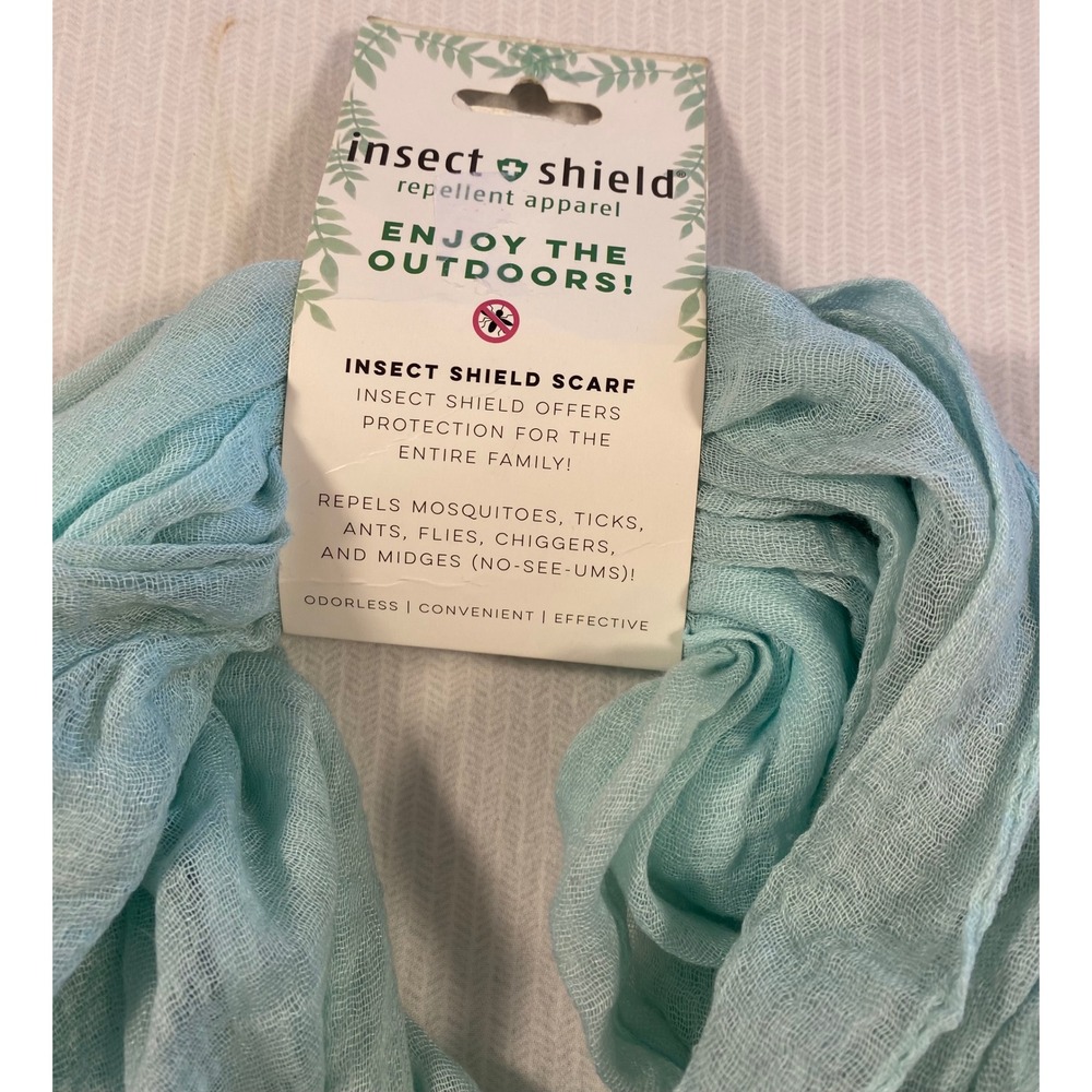 Hadley Wren Insect Shield Scarf Aqua Repellent Lightweight Travel Outdoor - Picture 4 of 8